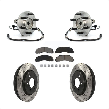 Hub Bearing Assembly Coated Drill Slot Brake Rotor Pads Front Kit For Ford F-150