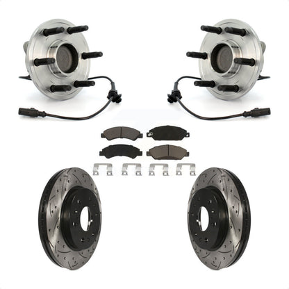 Hub Bearing Drill Slot Brake Rotor Pads Front Kit For Chevrolet Avalanche GMC XL
