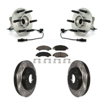 Hub Bearing Drill Slot Brake Rotor Pads Front Kit For Chevrolet Avalanche GMC XL