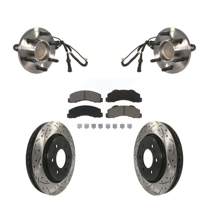 Hub Bearing Drill Slot Brake Rotor Pad Front Kit For Ford Expedition Lincoln RWD