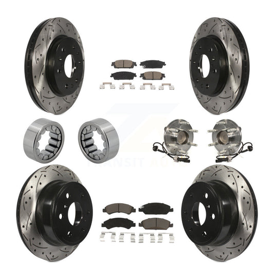 Hub Bearing Coat Brake Rotor Pads Shoe Front Rear Kit (10Pc) For GMC Sierra 1500