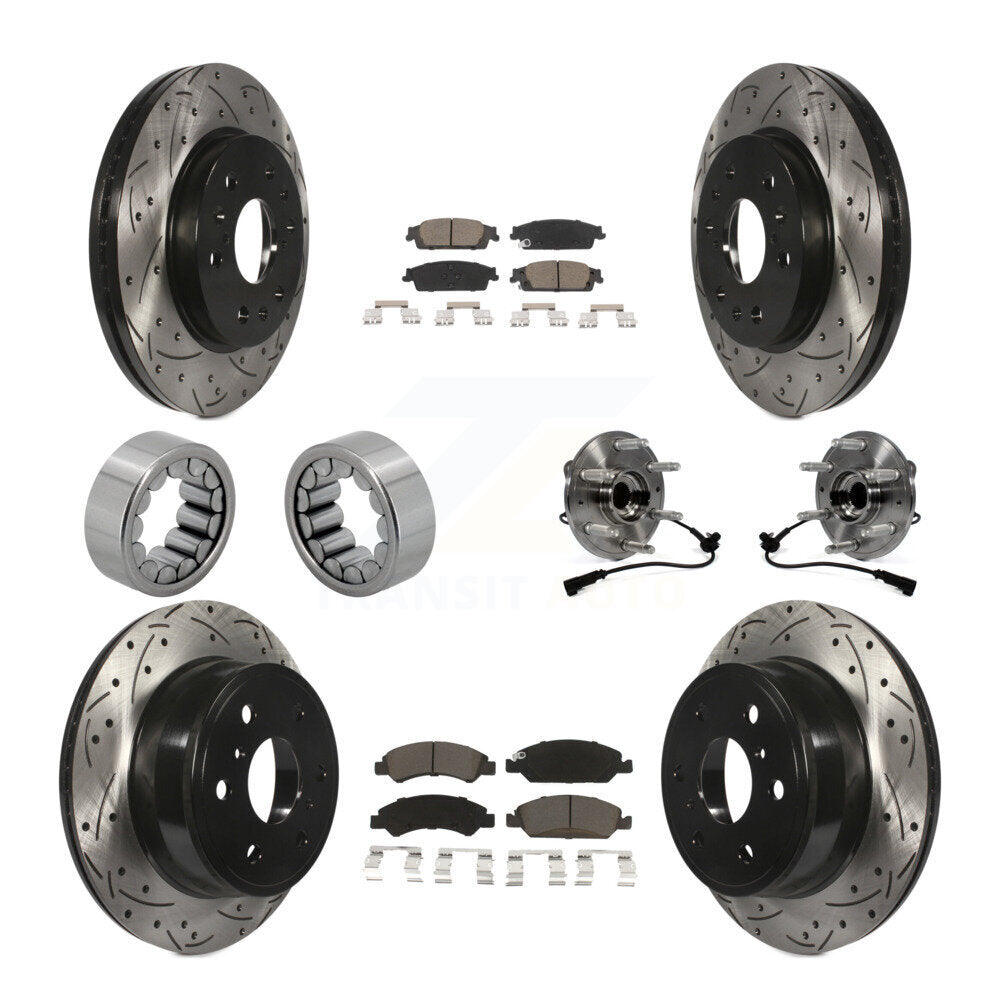 Hub Bearing Coat Brake Rotor Pads Shoe Front Rear Kit (10Pc) For GMC Sierra 1500