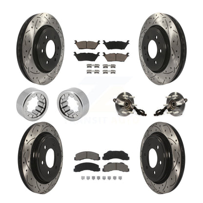 Hub Bearing Coated Brake Rotor And Pad Shoe Front Rear Kit (10Pc) For Ford F-150