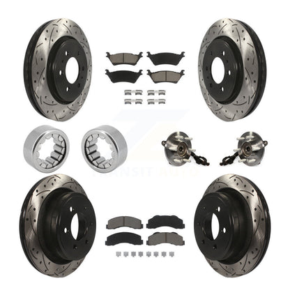 Hub Bearing Coated Brake Rotor And Pad Shoe Front Rear Kit (10Pc) For Ford F-150