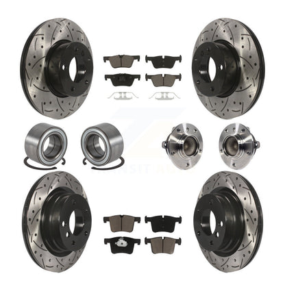 Hub Bearing Coated Brake Rotor Pads Shoe Front Rear Kit (10Pc) For BMW 320i 328d