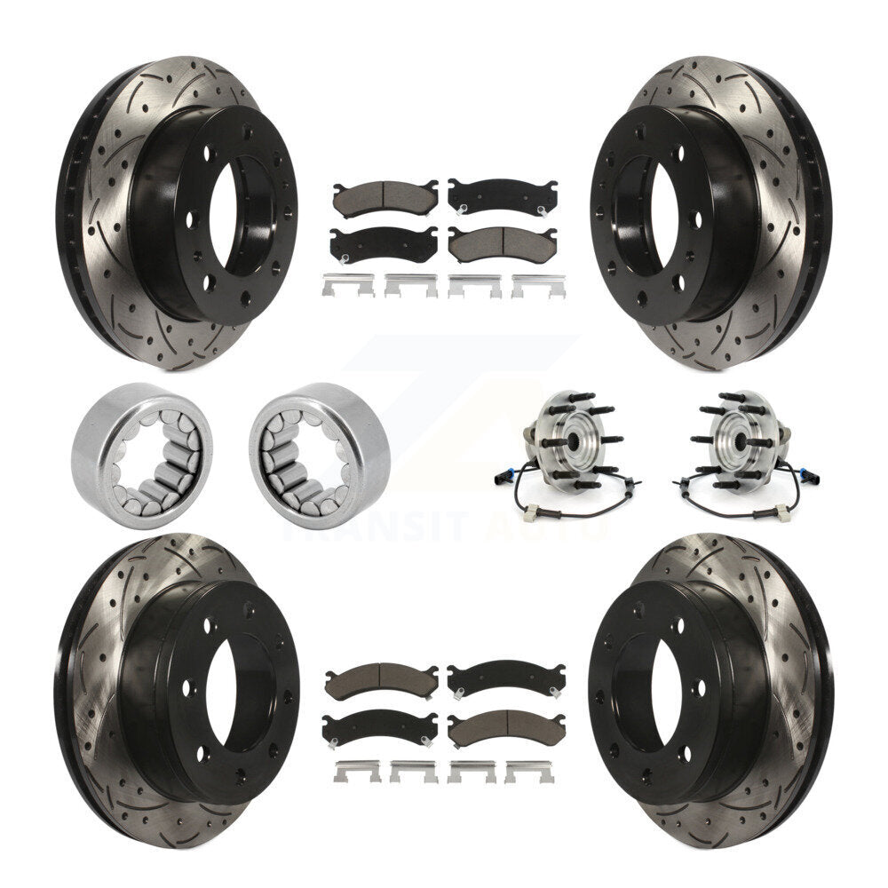 Hub Bearing Coated Disc Brake Rotor Pad Shoe Front Rear Kit (10Pc) For Hummer H2