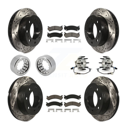 Hub Bearing Coated Disc Brake Rotor Pad Shoe Front Rear Kit (10Pc) For Hummer H2