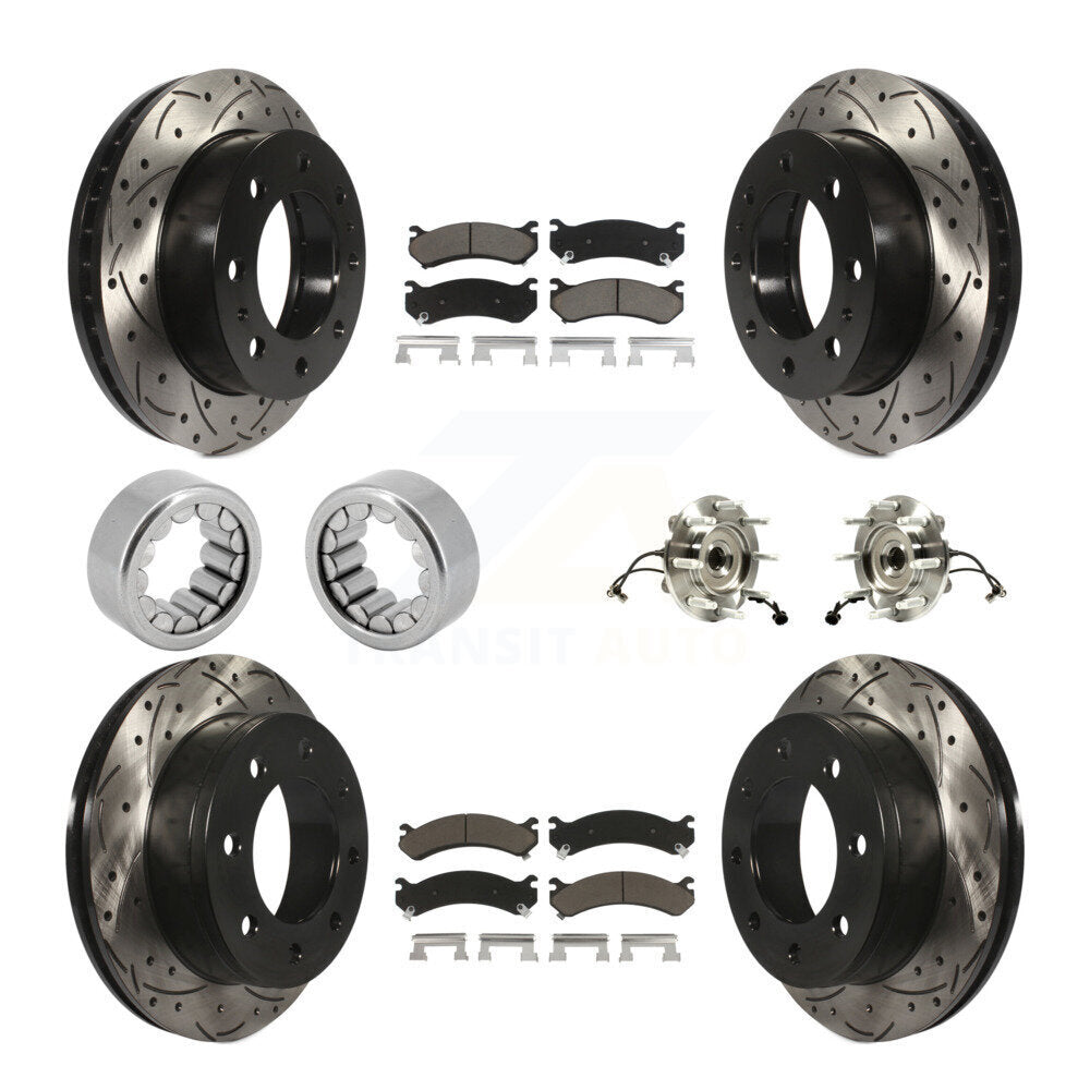 Hub Bearing Coat Brake Rotor Pad Shoe Front Rear Kit (10Pc) For GMC Chevrolet HD