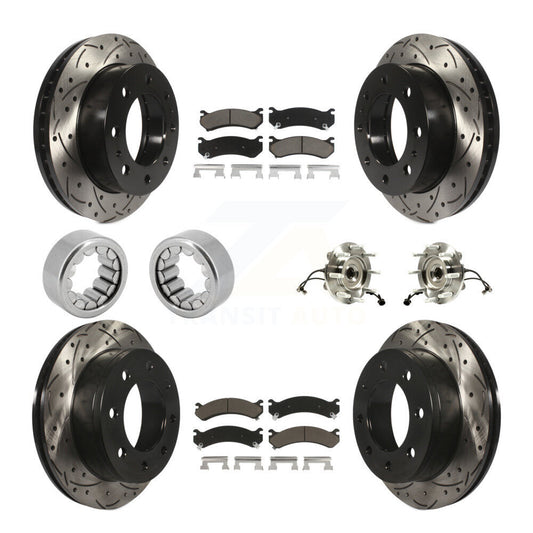 Hub Bearing Coat Brake Rotor Pad Shoe Front Rear Kit (10Pc) For GMC Chevrolet HD