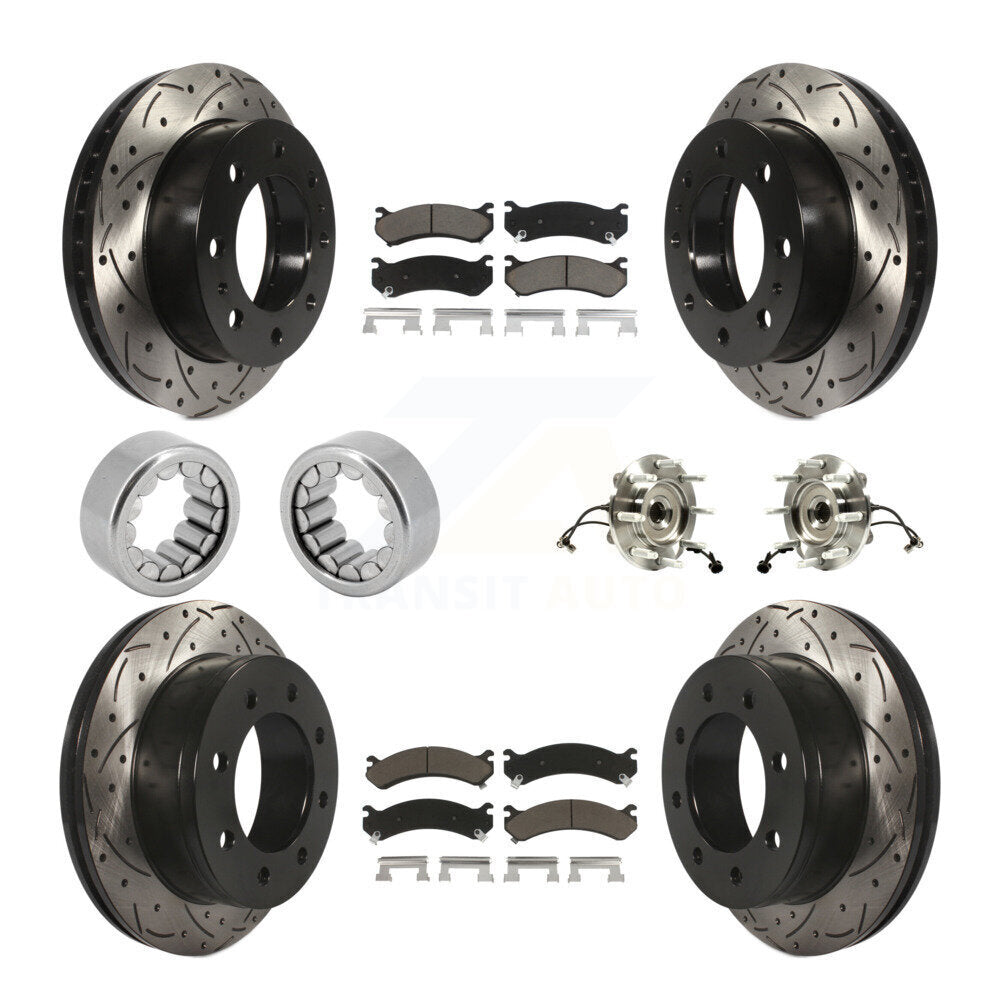 Hub Bearing Coated Brake Rotor Pad Shoe Front Rear Kit (10Pc) For Chevrolet 2500