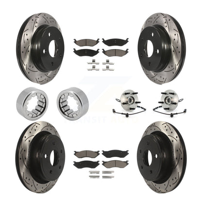 Hub Bearing Coated Brake Rotor Pad Shoe Front Rear Kit (10Pc) For Dodge Ram 1500