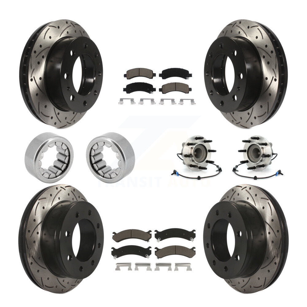 Hub Bearing Coated Brake Rotor Pad Shoe Front Rear Kit (10Pc) For Chevrolet 2500