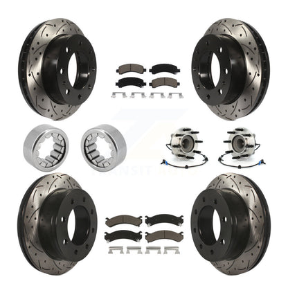 Hub Bearing Coated Brake Rotor Pad Shoe Front Rear Kit (10Pc) For Chevrolet 2500