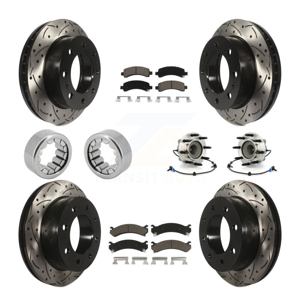 Hub Bearing Coated Brake Rotor Pad Shoe Front Rear Kit (10Pc) For Chevrolet 2500
