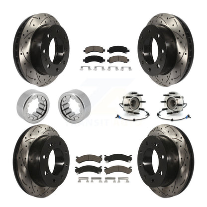Hub Bearing Coated Brake Rotor Pad Shoe Front Rear Kit (10Pc) For Chevrolet 2500