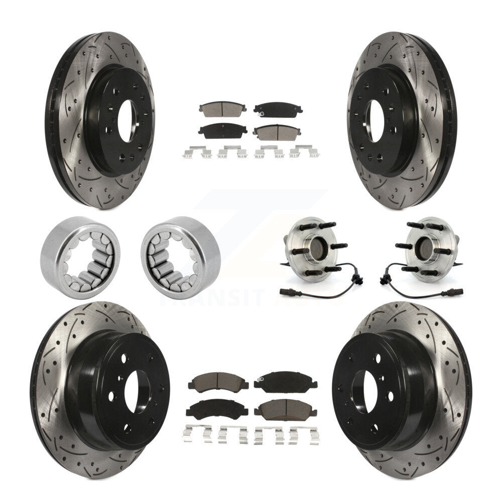 Hub Bearing Coated Brake Rotor Pad Shoe Front Rear Kit (10Pc) For Chevrolet 1500