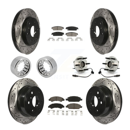 Hub Bearing Coated Brake Rotor Pad Shoe Front Rear Kit (10Pc) For Chevrolet 1500