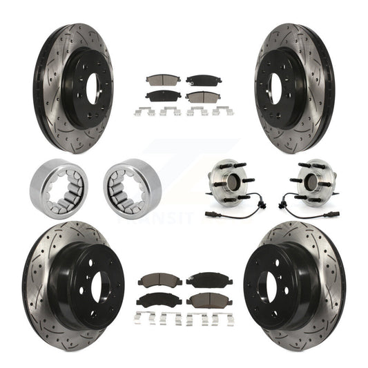 Hub Bearing Coated Brake Rotor Pad Shoe Front Rear Kit (10Pc) For Chevrolet 1500