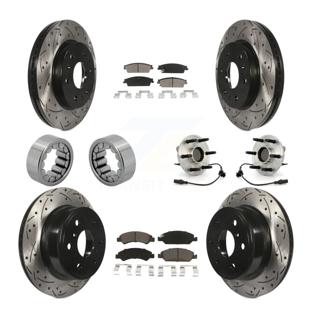 Hub Bearing Coat Brake Rotor Pad Shoe Front Rear Kit (10Pc) For Chevrolet GMC XL