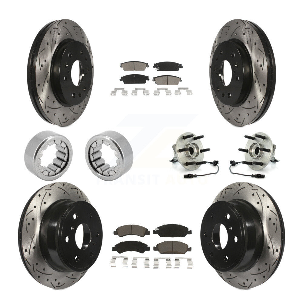Hub Bearing Coated Brake Rotor Pad Shoe Front Rear Kit (10Pc) For Chevrolet 1500