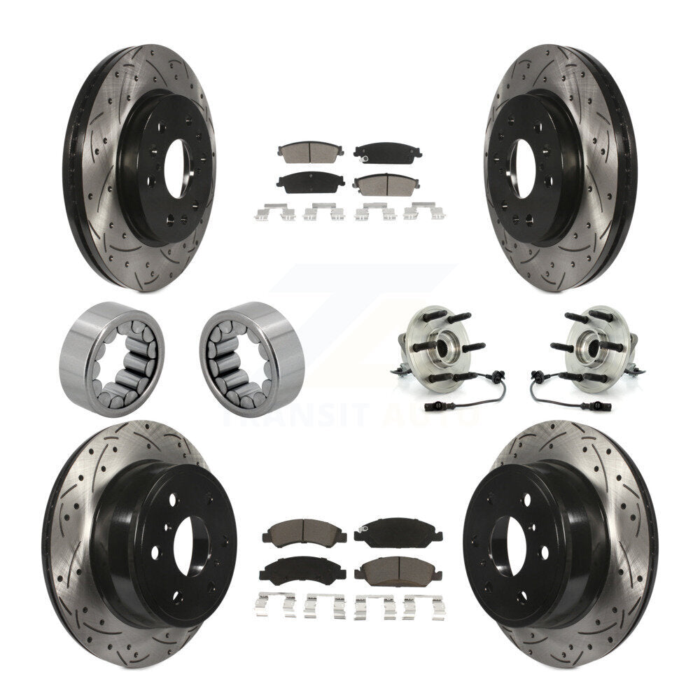 Hub Bearing Coat Brake Rotor Pad Shoe Front Rear Kit (10Pc) For Chevrolet GMC XL