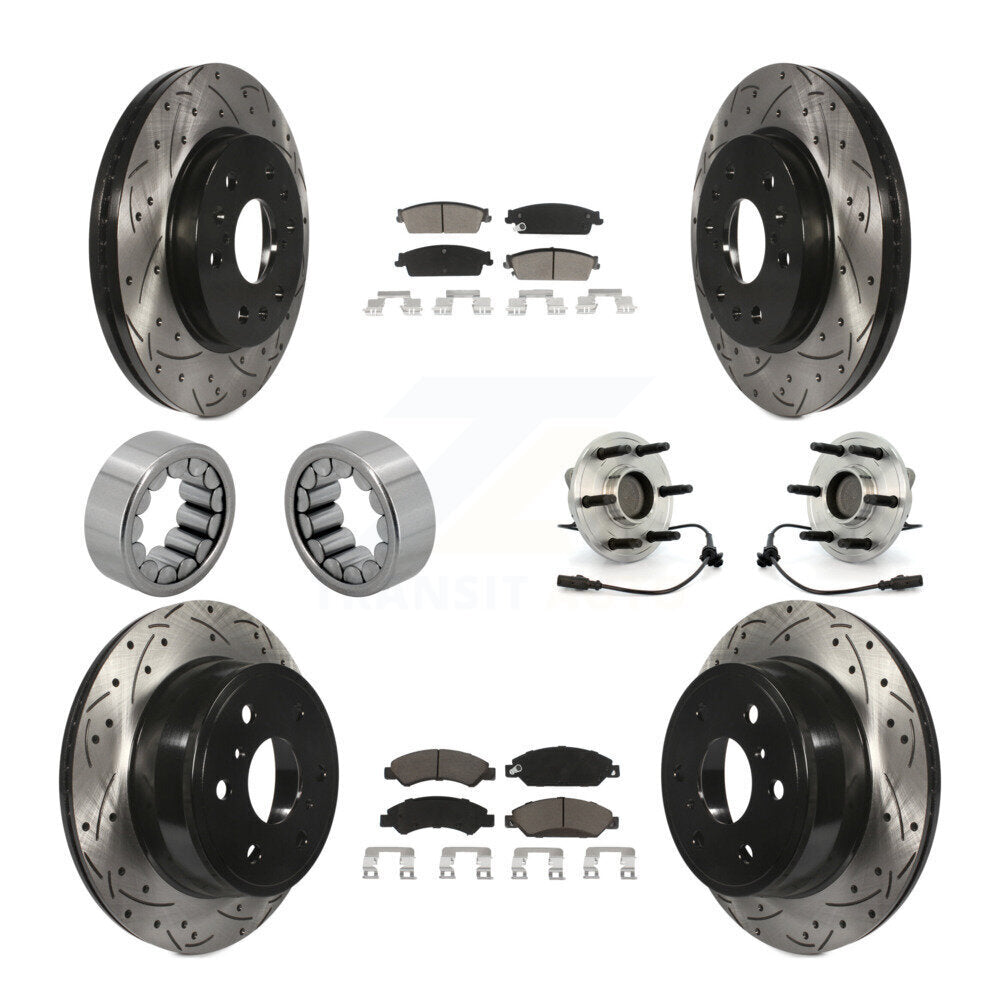 Hub Bearing Coat Brake Rotor Pad Shoe Front Rear Kit (10Pc) For Chevrolet GMC XL