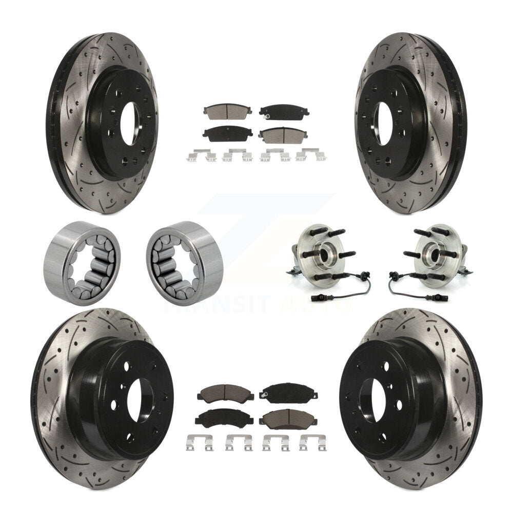 Hub Bearing Coat Brake Rotor Pad Shoe Front Rear Kit (10Pc) For Chevrolet GMC XL