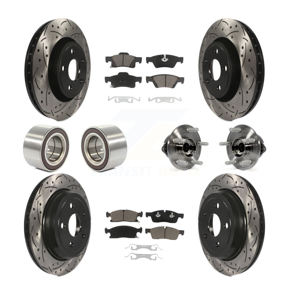 Hub Bearing Coat Brake Rotor Pads Shoe Front Rear Kit For Jeep Grand Cherokee WK