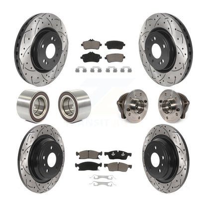 Hub Bearing Coated Brake Rotor Pads Shoe Front Rear Kit (10Pc) For Mercedes-Benz