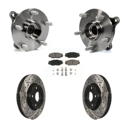 Hub Bearing Assembly Drilled Slot Brake Rotor Pads Front Kit For Lexus IS250 AWD