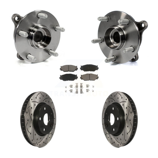 Hub Bearing Assembly Drilled Slot Brake Rotor Pads Front Kit For Lexus IS250 AWD