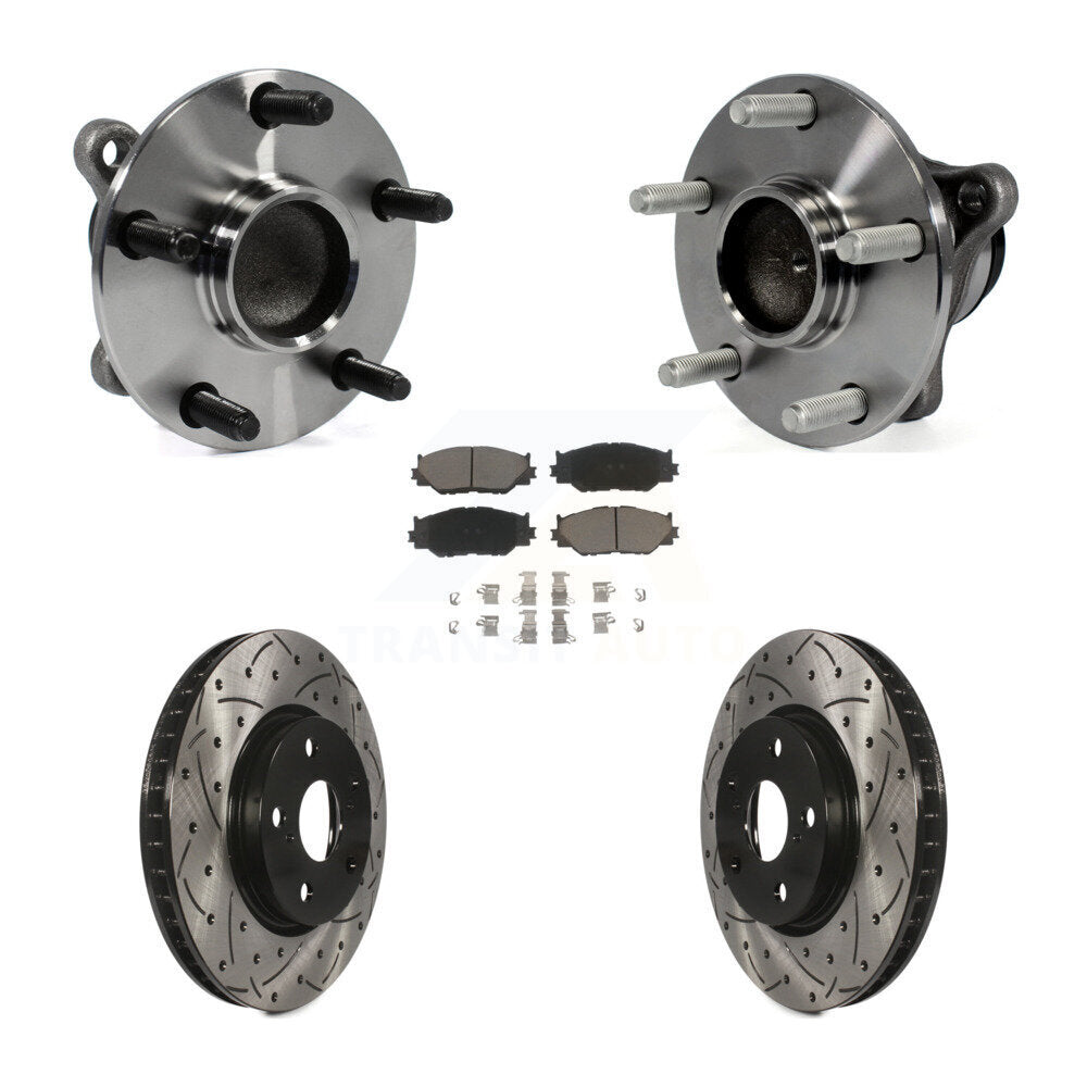Hub Bearing Assembly Drilled Slot Brake Rotor Pads Front Kit For Lexus IS250 RWD