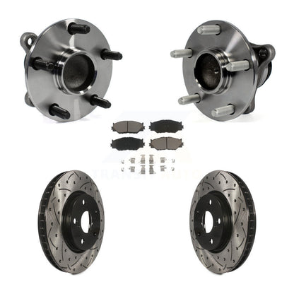 Hub Bearing Assembly Drilled Slot Brake Rotor Pads Front Kit For Lexus IS250 RWD