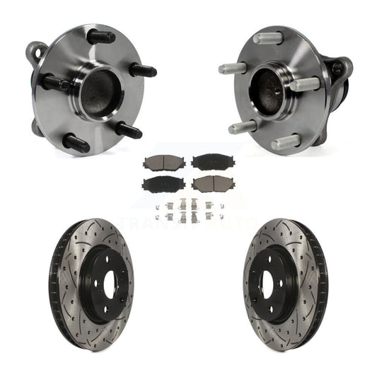 Hub Bearing Assembly Drilled Slot Brake Rotor Pads Front Kit For Lexus IS250 RWD