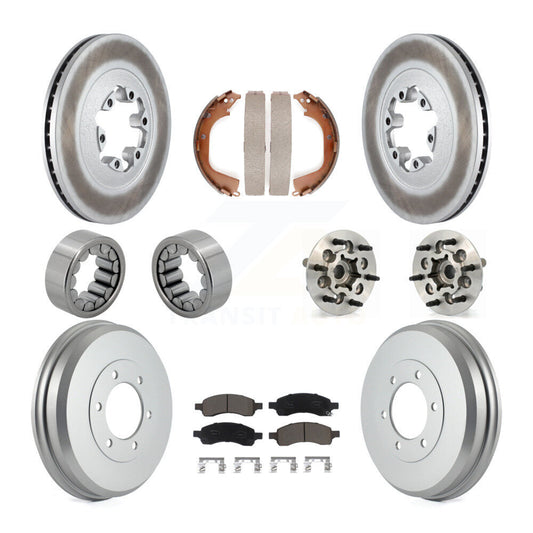 Hub Bearing Coated Brake Rotor Pads Shoe Front Rear Kit (10Pc) For Chevrolet GMC
