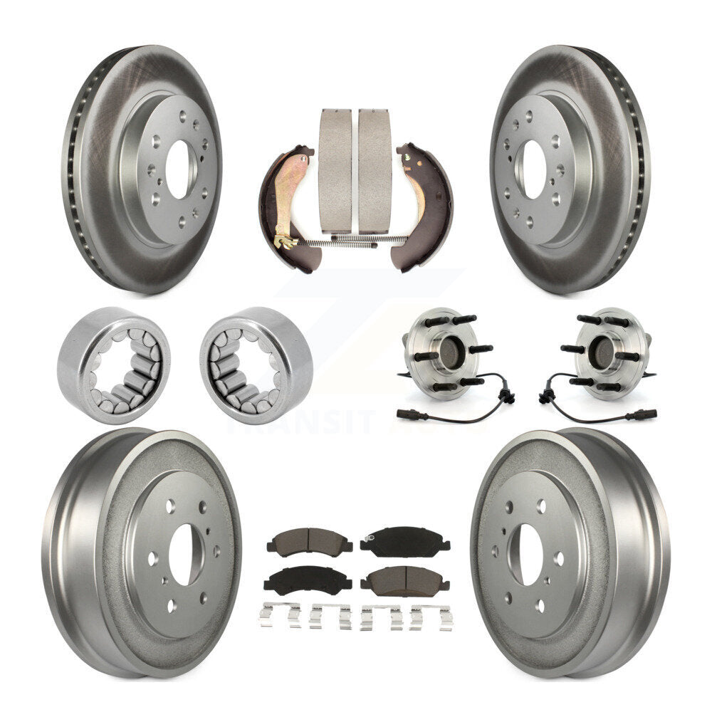 Hub Bearing Coated Brake Rotor Pad Shoe Front Rear Kit (10Pc) For Chevrolet 1500