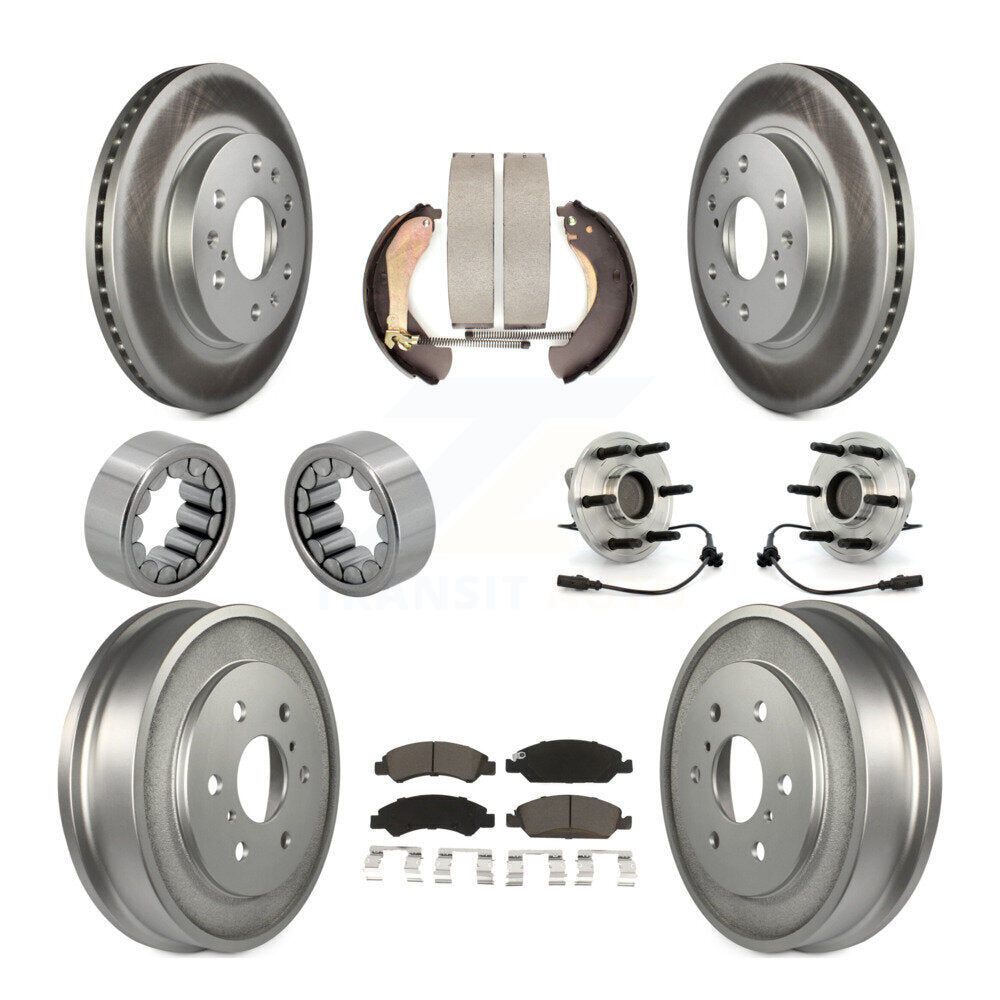 Hub Bearing Coated Brake Rotor Pad Shoe Front Rear Kit (10Pc) For Chevrolet 1500