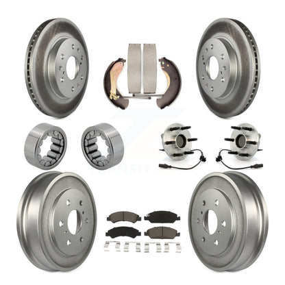 Hub Bearing Coated Brake Rotor Pad Shoe Front Rear Kit (10Pc) For Chevrolet 1500