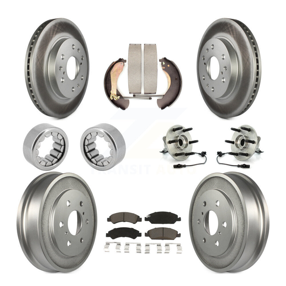 Hub Bearing Coated Brake Rotor Pad Shoe Front Rear Kit (10Pc) For Chevrolet 1500