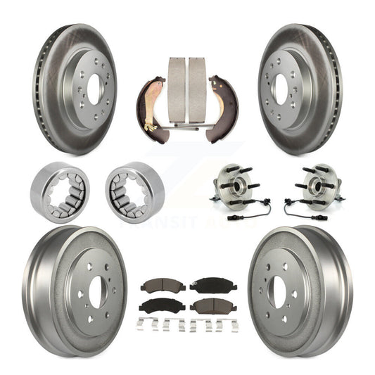 Hub Bearing Coated Brake Rotor Pad Shoe Front Rear Kit (10Pc) For Chevrolet 1500