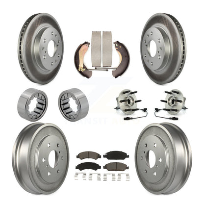 Hub Bearing Coated Brake Rotor Pad Shoe Front Rear Kit (10Pc) For Chevrolet 1500