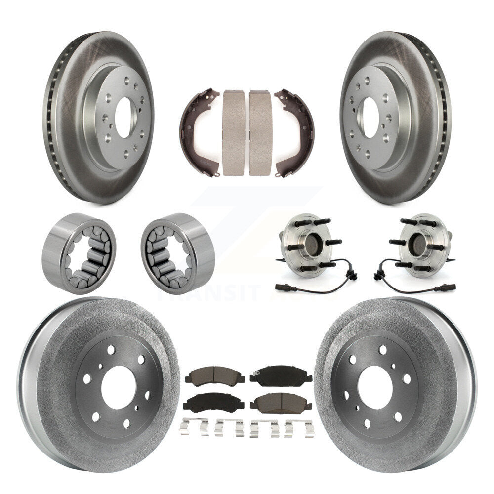 Hub Bearing Coat Brake Rotor Pads Shoe Front Rear Kit (10Pc) For GMC Sierra 1500