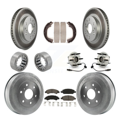 Hub Bearing Coat Brake Rotor Pads Shoe Front Rear Kit (10Pc) For GMC Sierra 1500