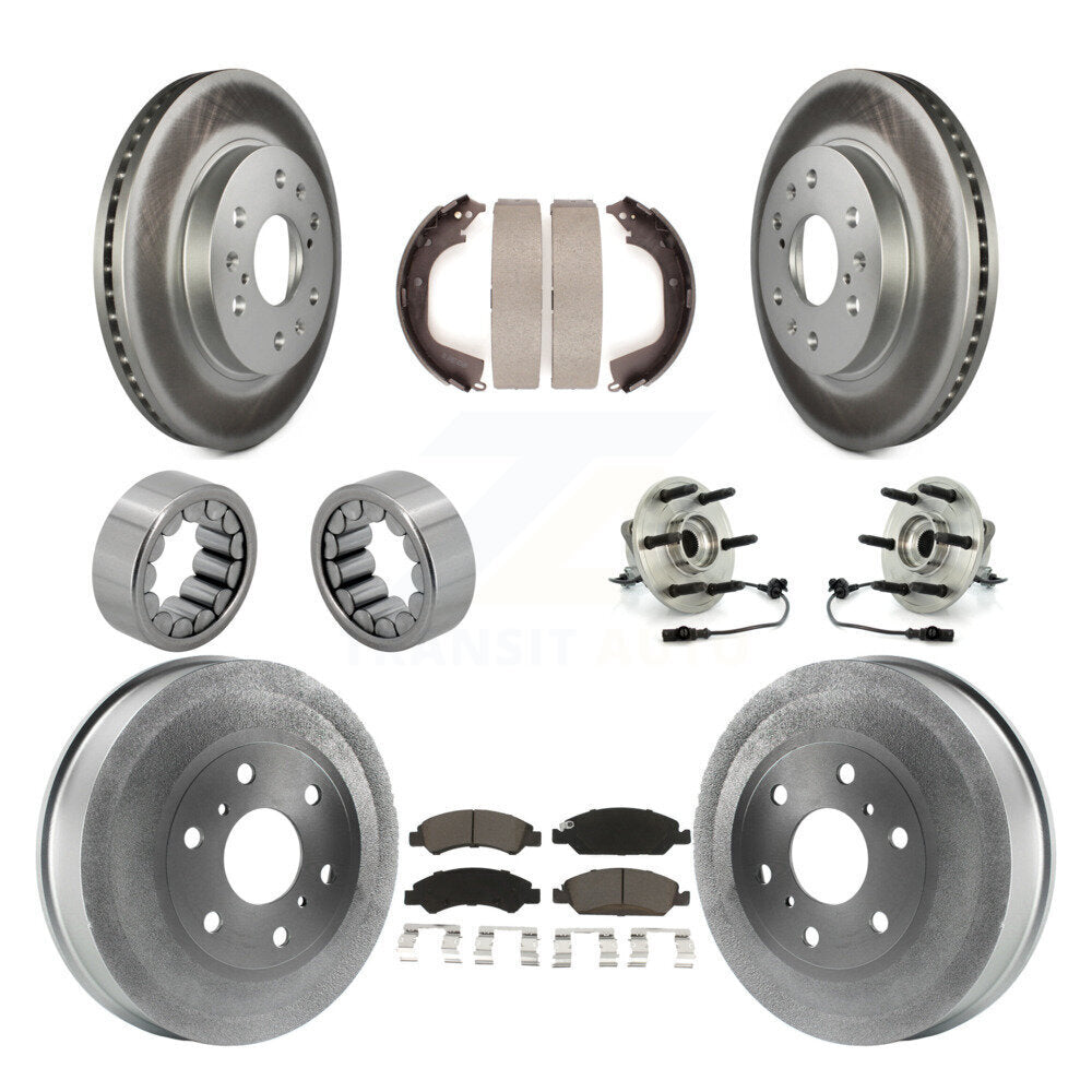 Hub Bearing Coat Brake Rotor Pads Shoe Front Rear Kit (10Pc) For GMC Sierra 1500