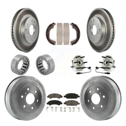 Hub Bearing Coat Brake Rotor Pads Shoe Front Rear Kit (10Pc) For GMC Sierra 1500