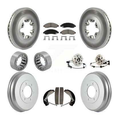 Hub Bearing Coated Brake Rotor Pads Shoe Front Rear Kit (10Pc) For Chevrolet GMC