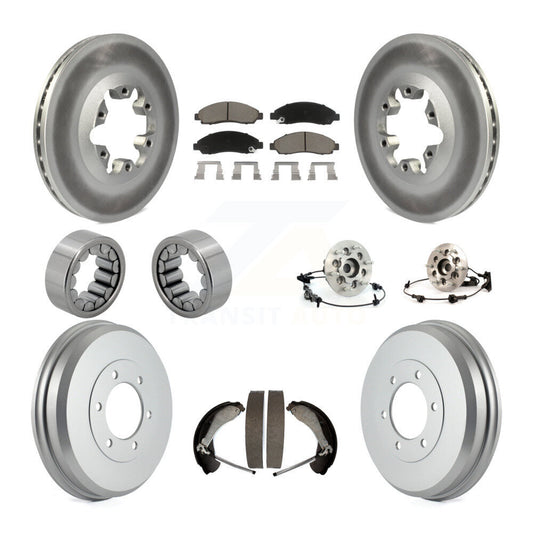 Hub Bearing Coated Brake Rotor Pads Shoe Front Rear Kit (10Pc) For Chevrolet GMC