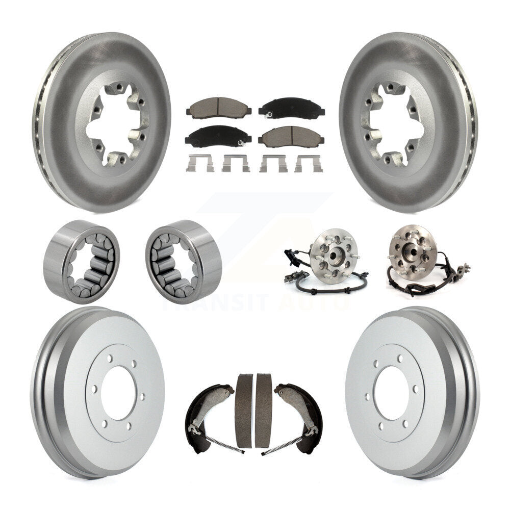Hub Bearing Coated Brake Rotor Pads Shoe Front Rear Kit (10Pc) For Chevrolet GMC
