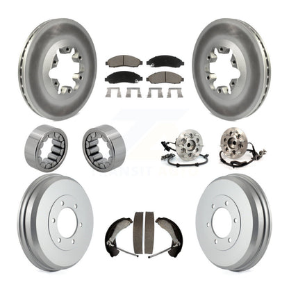Hub Bearing Coated Brake Rotor Pads Shoe Front Rear Kit (10Pc) For Chevrolet GMC