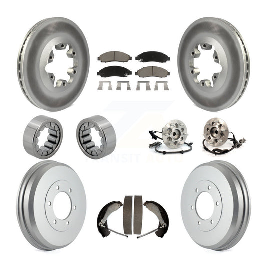 Hub Bearing Coated Brake Rotor Pads Shoe Front Rear Kit (10Pc) For Chevrolet GMC